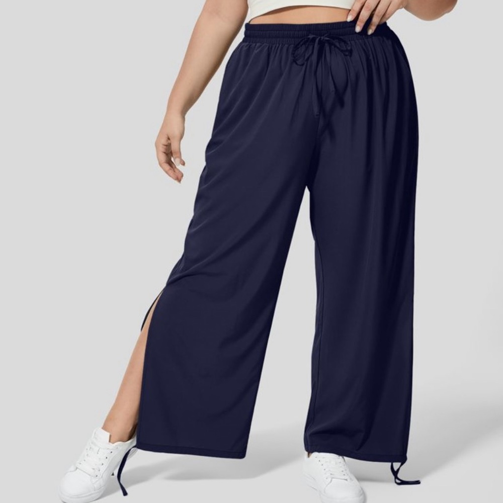Halara split leg pants.  Ankle tie. SUPER COMFY